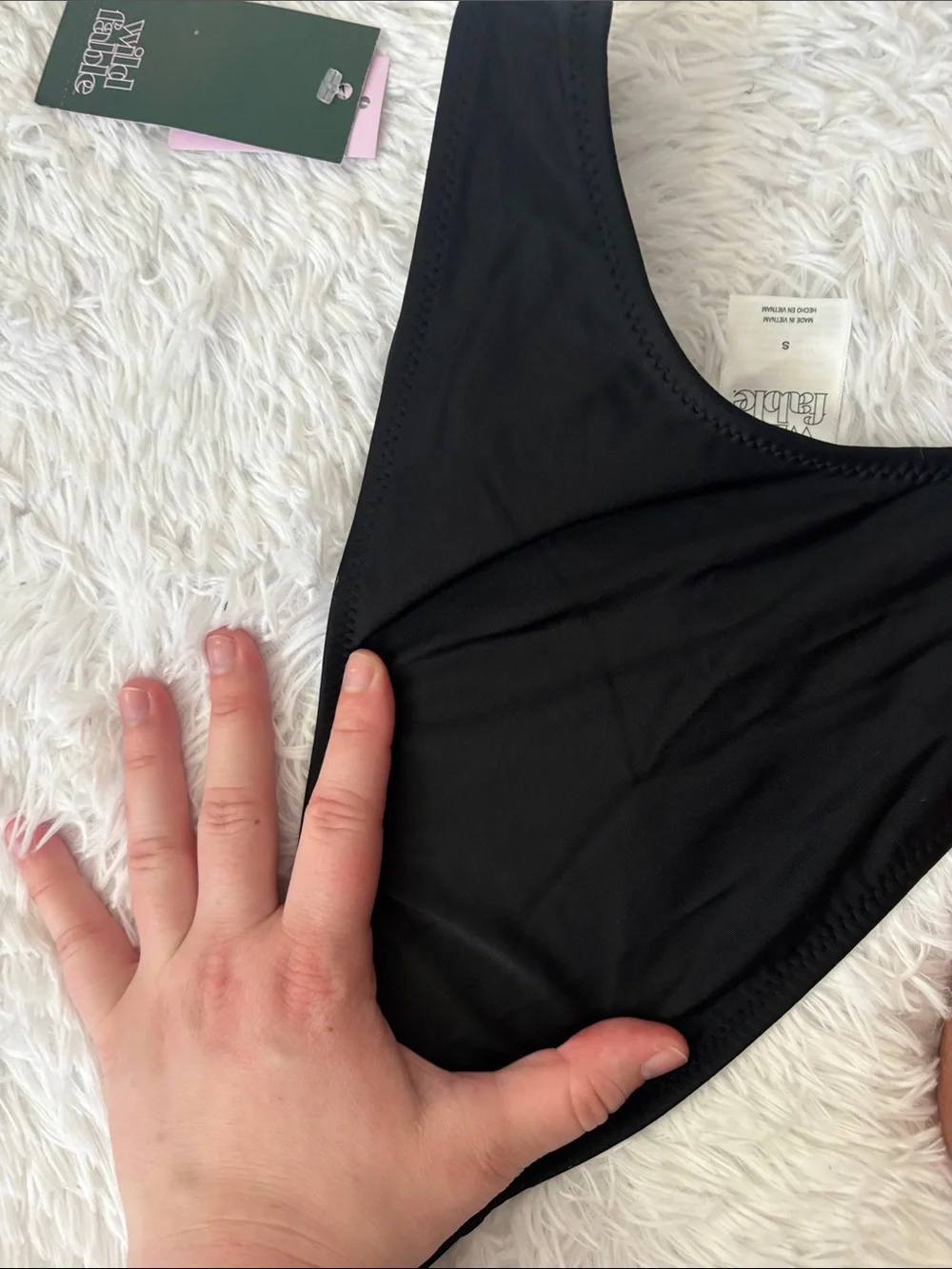 NWT Wild Fable Black Swim Bikini Bottoms Mid Rise Ultra High Leg Super Cheeky S